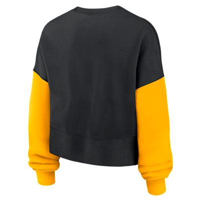 Sudadera de cuello redondo sin cierre Nike de la NFL para mujer Pittsburgh Steelers