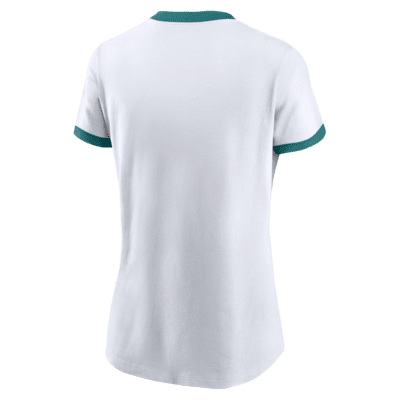 Nike Rewind (NFL Miami Dolphins) Women's Ringer T-Shirt.