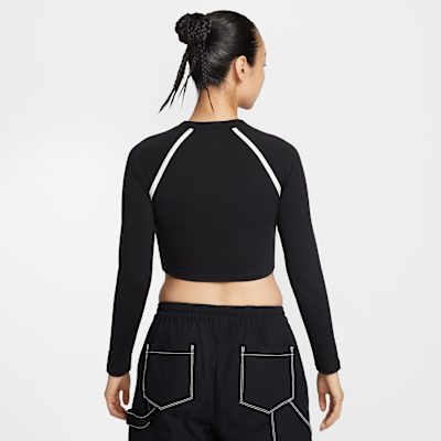 나이키 스포츠웨어 여성 타이트 긴팔 크롭 탑