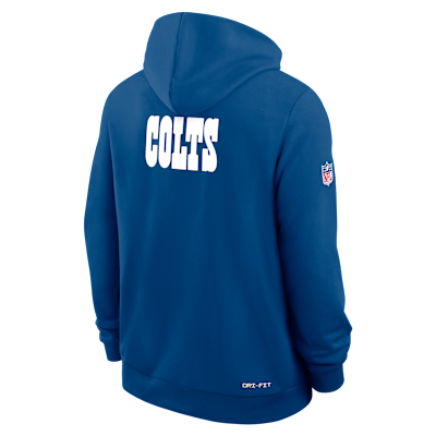 Sudadera con gorro sin cierre Nike Dri-FIT de la NFL para hombre Indianapolis Colts Alt Offensive Set Play Sideline