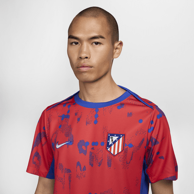 Kortærmet Atlético Madrid Academy Pro-Nike Dri-FIT-opvarmningsfodboldtrøje til mænd