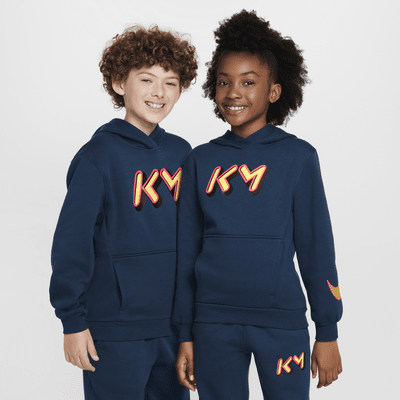 Kylian Mbappé Club Fleece-hættetrøje til større børn