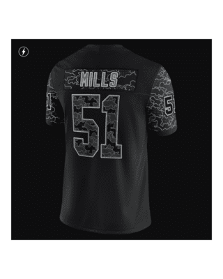 Men's Nike Sam Mills Black Carolina Panthers Retired Player Rflctv Limited Jersey Size: Small