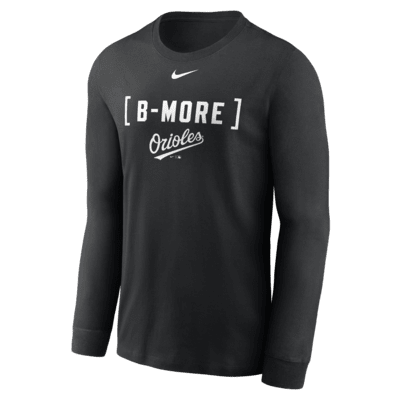 Playera de manga larga Nike de la MLB para hombre Baltimore Orioles Fashion