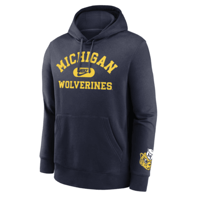 Sudadera con gorro sin cierre universitaria Nike para hombre Michigan Wolverines Legacy Club Foundational