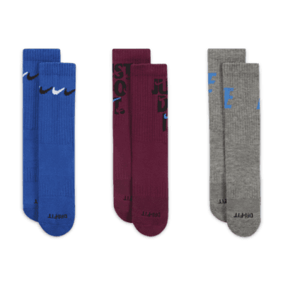 Nike Graphic Dri-FIT Crew Socks (3 Pairs) Little Kids' Socks