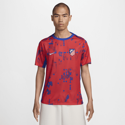 Kortærmet Atlético Madrid Academy Pro-Nike Dri-FIT-opvarmningsfodboldtrøje til mænd