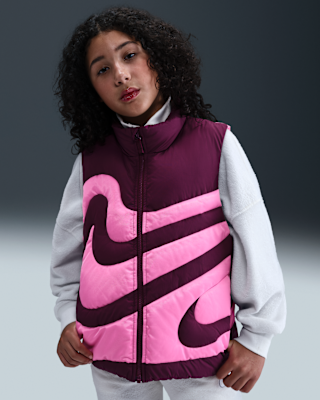 Детская безрукавка Nike Sportswear Swoosh Big Kids' (Girls') Therma-FIT Loose Puffer Vest
