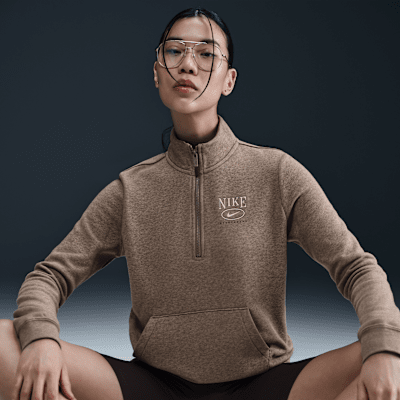 Nike Sportswear Club Fleece Women's Mock-Neck 1/2-Zip Graphic Top