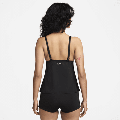 Top de tankini con cuello en V para mujer Nike Swim Essential