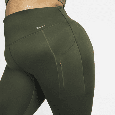 Leggings de largo completo y tiro alto con sujeción firme y bolsillos para mujer Nike Go (talla grande)