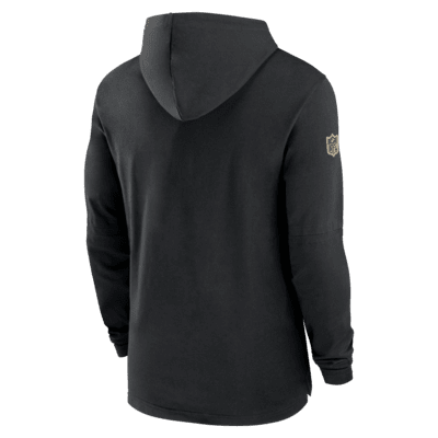 New Orleans Saints Sideline Men's Nike Dri-FIT NFL Long-Sleeve Hooded Top