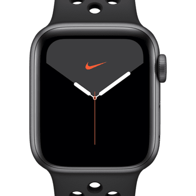 Apple Watch Nike Series 5 (GPS + λειτουργία κινητού) με Nike Sport Band σε ανοιχτή συσκευασία και κάσα αλουμινίου 44 mm σε Διαστημικό Γκρι