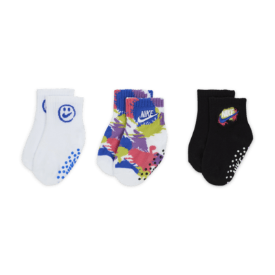 Nike Express Yourself Baby (0-6M) Gripper Socks (3 Pairs)