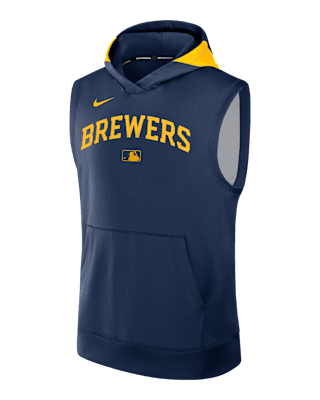 Мужское худи Milwaukee Brewers Authentic Collection Men’s Nike Dri-FIT MLB Sleeveless Pullover Hoodie