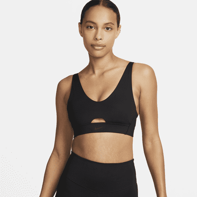 Bra deportivo con almohadilla de media sujeción para mujer Nike Indy Plunge Cutout