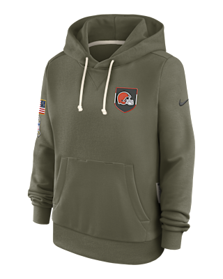 Женское худи Cleveland Browns Salute to Service Sideline Nike Dri-FIT NFL Pullover Hoodie