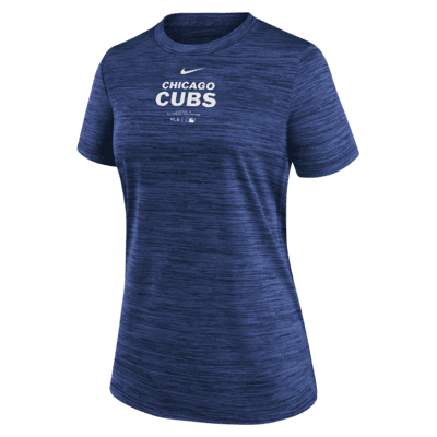 Playera Nike Dri-FIT de la MLB para mujer Chicago Cubs Authentic Collection Practice Velocity