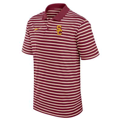 Polo universitario Nike Dri-FIT para hombre USC Trojans Primetime Victory Striped