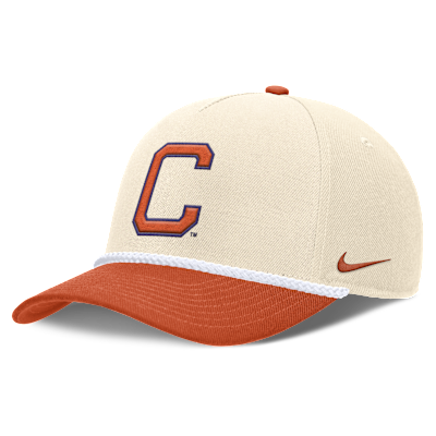 Clemson Primetime Rope 2-Tone Rise Men's Nike College Adjustable Hat