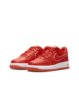 Kids Youth Red Nike Air Force 1 Trainers