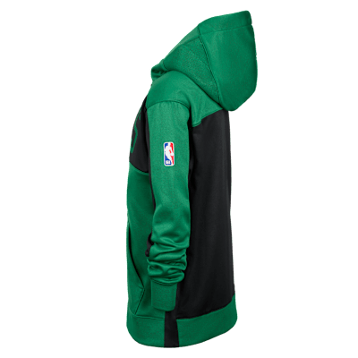 Felpa con cappuccio e zip a tutta lunghezza Boston Celtics Showtime Nike Dri-FIT NBA – Ragazzo/a