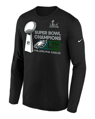 Подростковая футболка Philadelphia Eagles Super Bowl LIX Champions Trophy Collection Big Kids' Nike NFL Long-Sleeve