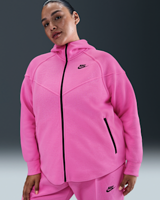 Женское худи Nike Sportswear Tech Fleece Windrunner Full-Zip Hoodie (Plus Size) для бега