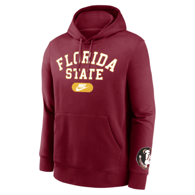 Sudadera con gorro sin cierre universitaria Nike para hombre Florida State Seminoles Legacy Club Foundational