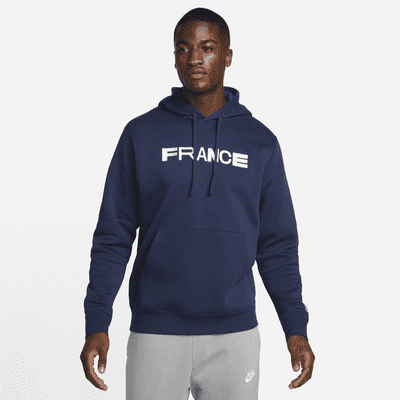 Men's Nike Navy France National Team Club Pullover Hoodie Size: Medium