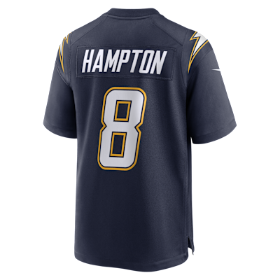 Jersey Nike de la NFL Game para hombre Omarion Hampton Los Angeles Chargers
