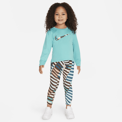 Nike Long Sleeve Tee and Printed Leggings Set