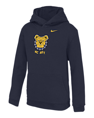 Детское худи North Carolina A&T University Club Fleece Big Kids' Nike College Hoodie