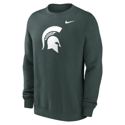 Sudadera de cuello redondo sin cierre universitaria Nike para hombre Michigan State Spartans Primetime Evergreen Logo