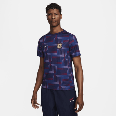 Haut de foot à manches courtes d'avant-match Nike Dri-FIT Angleterre Academy Pro pour homme