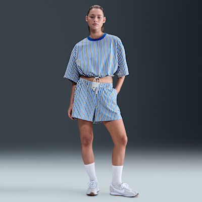 Playera a rayas cuadrada para mujer Nike Sportswear Chill Poplin