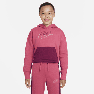 Nike Sportswear Club Fleece Icon Clash Big Kids' (Girls') Hoodie. Nike.com
