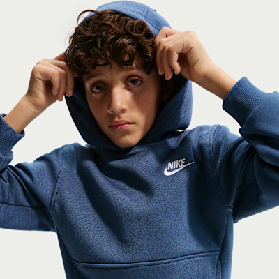 Nike Sportswear Club fleece-hettegenser til store barn