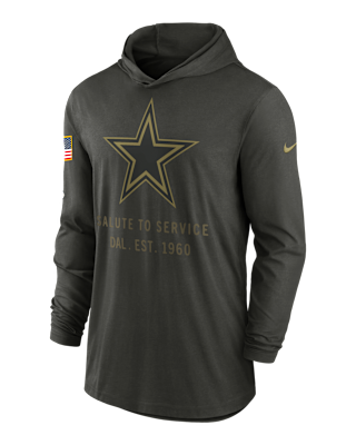 Мужские  Dallas Cowboys Salute to Service Sideline Men’s Nike Dri-FIT NFL Long-Sleeve Hooded Top