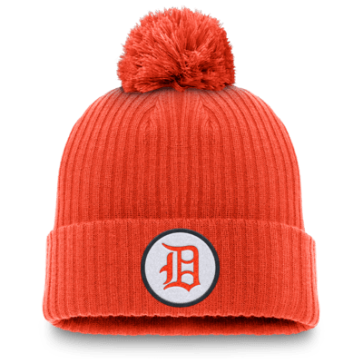 Gorro con dobladillo y pompón Nike de la MLB para hombre Detroit Tigers Cooperstown Peak