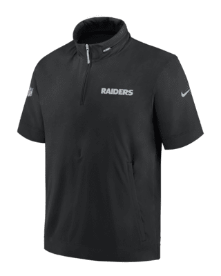 Мужская куртка Las Vegas Raiders Sideline Coach Nike NFL 1/2-Zip Short-Sleeve Hooded