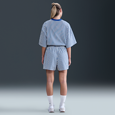 Playera a rayas cuadrada para mujer Nike Sportswear Chill Poplin