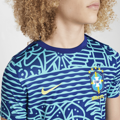 Brazil Academy Pro Big Kids' Nike Dri-FIT Soccer Pre-Match Short-Sleeve Top