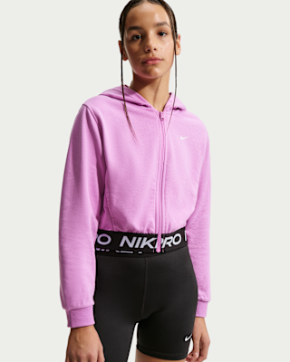 Детское худи Nike Pro Fleece Big Kids' (Girls') Dri-FIT Full-Zip Hoodie
