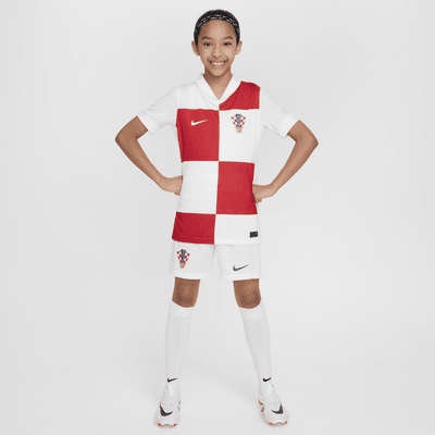 Kroatien 2024/25 Stadium Home Nike Replica Fußballtrikot mit Dri-FIT-Technologie für ältere Kinder