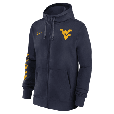 Sudadera con gorro universitaria Nike Dri-FIT de cierre completo para hombre West Virginia Mountaineers Sideline Team Issue