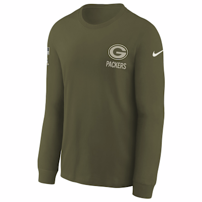 Green Bay Packers Salute to Service Sideline Big Kids’ Nike NFL Long-Sleeve T-Shirt