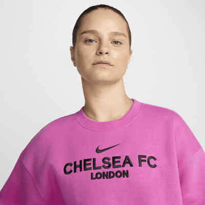 Tercera equipació Chelsea FC Phoenix Fleece Dessuadora de futbol oversized de coll rodó Nike - Dona