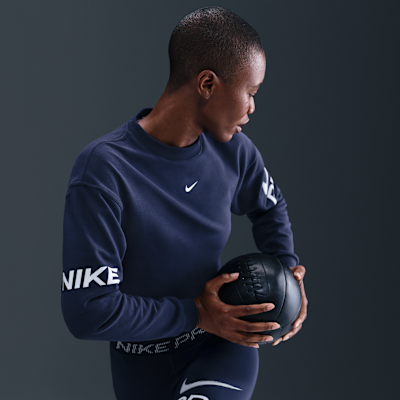 Nike Pro Women's Dri-FIT Loose Crew-Neck French Terry Sweatshirt