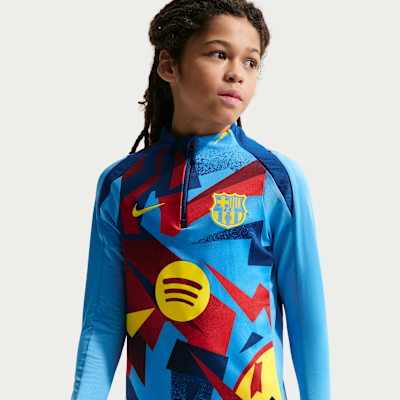FC Barcelona Strike Fourth Nike Dri-FIT Pre-Match Fußball Drill Oberteil für ältere Kinder
